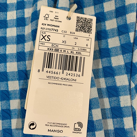 NEW MANGO* “Vichy Check Dress” - Picture 4 of 10